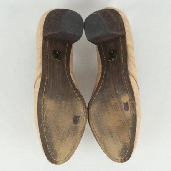 Schuler & Sons Philadelphia Women's Size 8.5 Cream Plaid Leather Slip On Heels - Picture 8 of 11